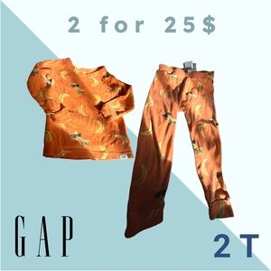 🌙 2/25$ 🇨🇦👍*GUC* GAP |2T| Toddler PJ - Bananas